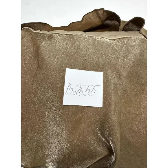 Signature By Robbie Bee Bohemian Layered Ruffled Dress Gold Brown Size 14 - Picture 12 of 12